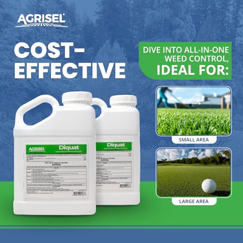 Agrisel Diquat Weed Killer, Pet Safe, 32 Ounces | Fast-Acting Formula for Aquatic and Landscape Weeds, Safe on Ornamentals, Visible Results in 1-2 Days