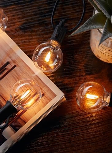 Brightown 25 Pack G40 LED Replacement Bulbs, E12 Base, 2200K, Warm White | Shatterproof Plastic LED Light Bulb, Waterproof, Dimmable, 1.5" Edison Light Bulbs for Indoor Outdoor Patio Backyard Decor