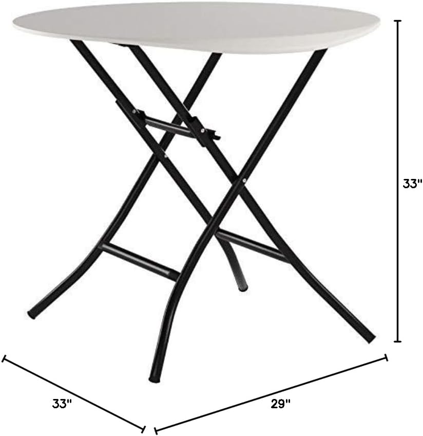 LIFETIME 80230 Folding Round Table, 29" x 36"/33"
