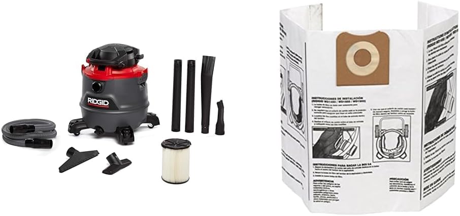 RIDGID 62723 Red 16 gallon RT1600 Wet/Dry Vacuum, Dark Gray and Red