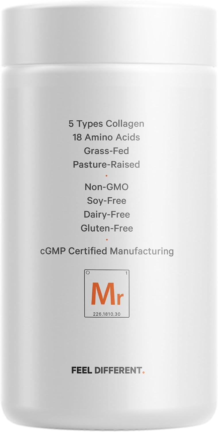 Codeage Multi Collagen Protein + Organic Raw Greens Superfood Capsules Supplement, 21 Fruits & Veggies, Grass-Fed Hydrolyzed Collagen Peptides