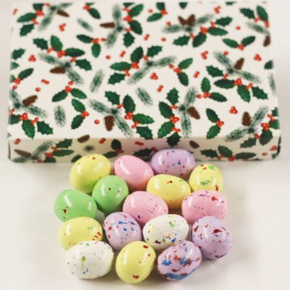 Scott's Cakes Speckled Chocolate Malted Eggs in a 1 Pound White Gourmet Box