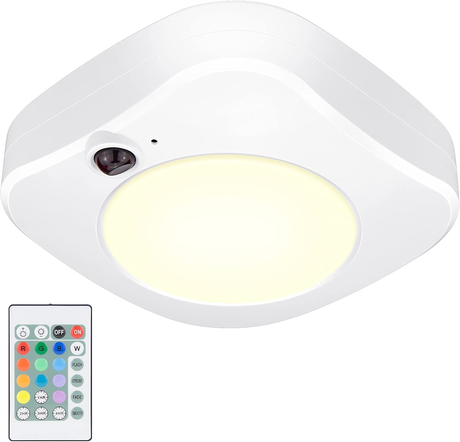 BIGMONAT Wireless Ceiling Light with Remote and Timer, Dimmable Motion Sensor Shower Light