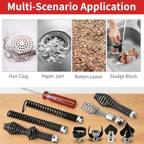 Alrens 10PCS Drain Snake Drill Attachment for RIDGID K-400, Fits 5/8" Cable | Drain Auger Cutter Kit Fits K-400, C-4, C-6, C-7, C-8 & C-9