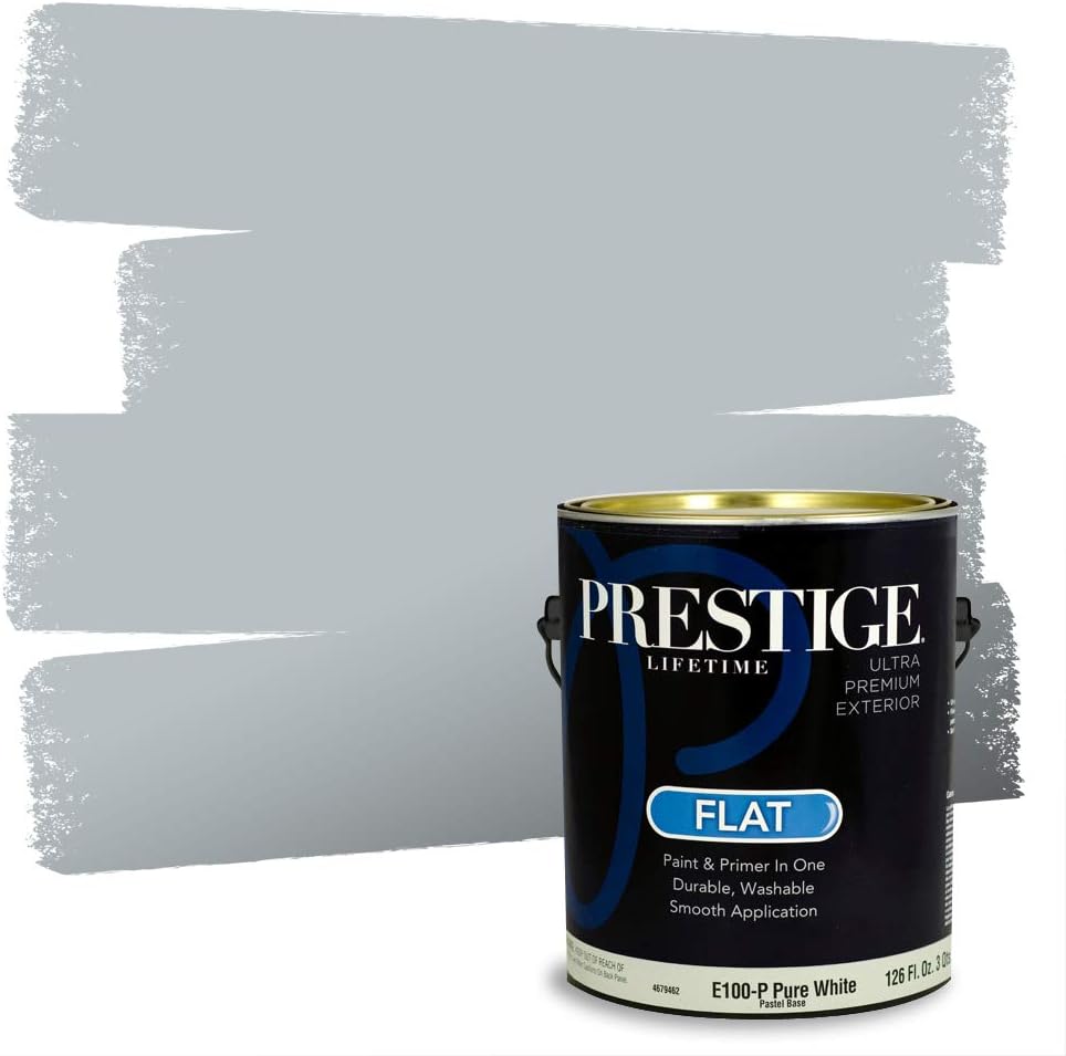 PRESTIGE Paints Exterior Paint and Primer In One, 1-Gallon, Satin, Comparable Match of Sherwin Williams* Tricorn Black*