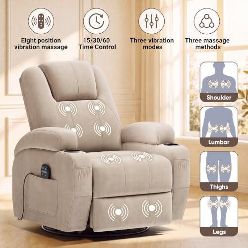 Flamaker Rocking Chair Recliner Chair with Massage, Rocking Chair Nursery