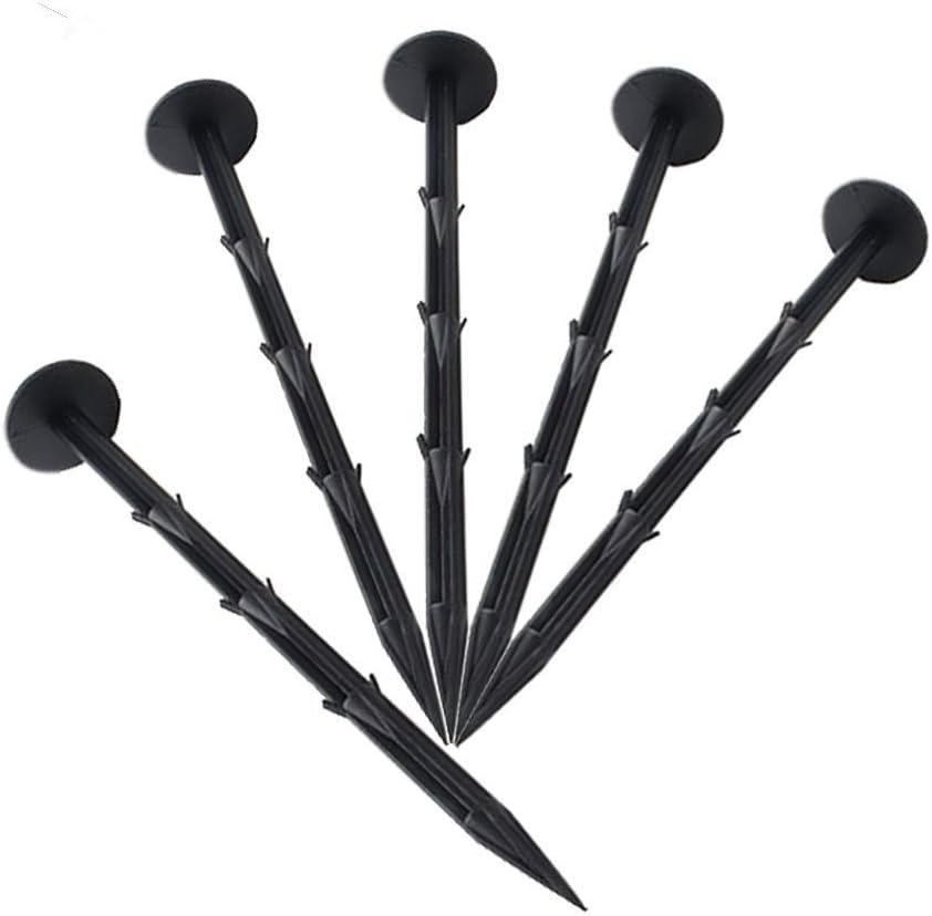 KINGLAKE 30 Pcs 4.3 inch Sturdy Plastic Stakes Anchors Rustproof for Holding Down Landscape Fabric Lawn Edging,Tents,Game Nets and Rain Tarps Black