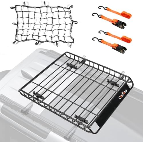 Universal Roof Rack Basket, 51"x36"x5", 250LB Heavy Duty for Truck | Premium heavy duty universal roof cargo basket, 250LB capacity