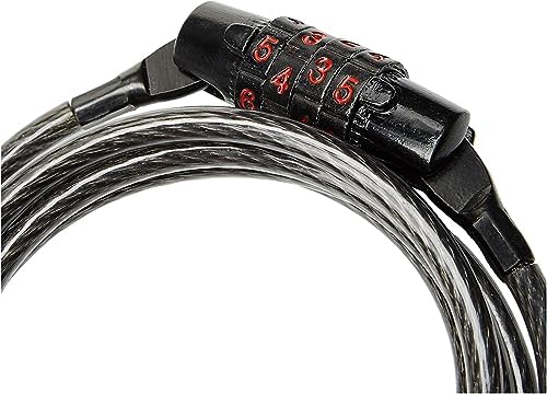 Kryptonite Keeper 512 Combo Bike Lock, 4ft. x 5mm Braided Steel Cable Anti-Theft Security Cable Lock with 4-Digit Combination for Outdoor Equipment
