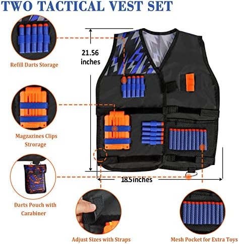 Taiker Compatible with Nerf Vest Kit, 2 Pack Tactical Vest | for Nerf Gun, N-Strike Elite Jacket for Boys, Girls