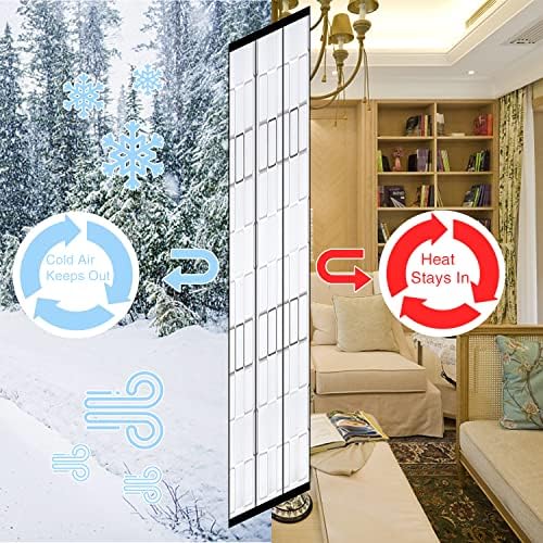 Insulated Door Curtain, Thermal Magnetic Self-Sealing EVA Door Screen Winter Stop Draft Keep Cold Out Door Cover for Kitchen, Bedroom