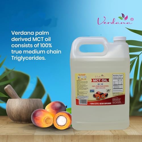 Verdana Food Grade MCT Oil – 1 Gallon (128 Fl Oz) – Premium C8/C10 Triglycerides – Keto & Paleo Friendly – Non-GMO