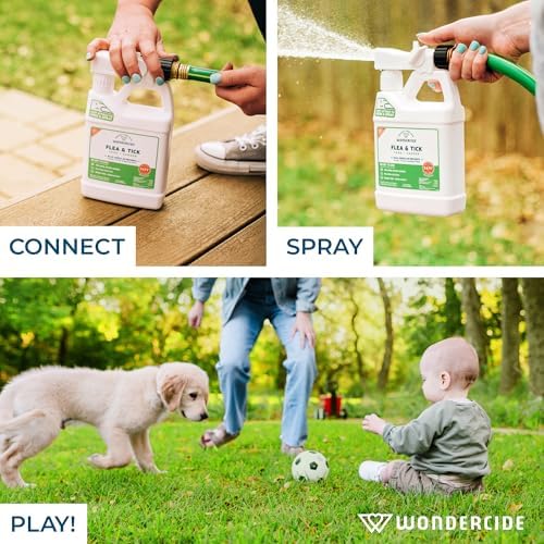 Wondercide - Flea & Tick Yard Spray with Natural Essential Oils - 32 oz | Ready to Use Killer, Treatment, and Repellent of Fleas, Ticks