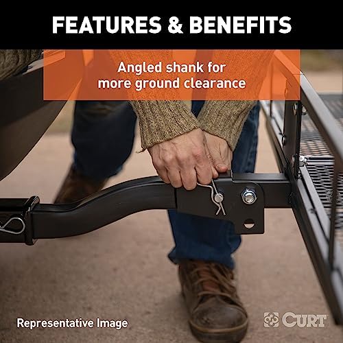 CURT 18150 Cargo Basket Hitch Trailer Hitch Cargo Carrier, 500 lbs. Capacity, 59-1/2-Inch x 20-1/4-Inch x 5-1/2-Inch, Fits 2-Inch Receiver