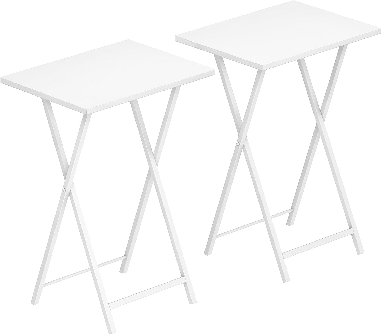 HOOBRO Folding TV Tray Tables, Set of 2 Side Table for Small Space, Industrial Snack Tables for Eating at Couch, Stable Metal Frame, Easy Assembly