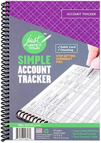 The Superior Register's Premium Check Book Register & Debit Card Ledger Notebook - Checking Account Register, Business Ledger