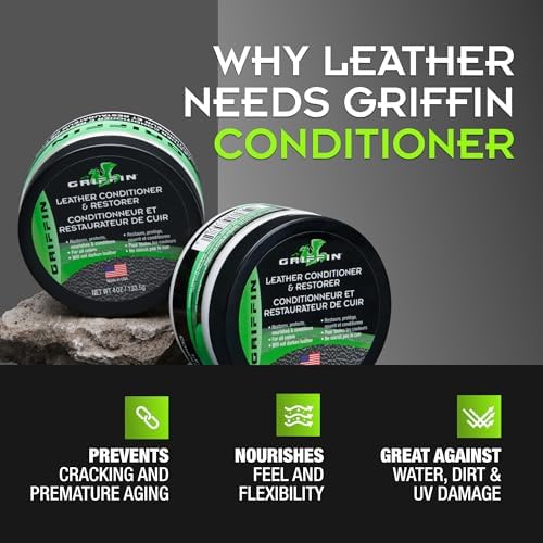 Griffin Leather Conditioner Restorer & Polish, 4 oz | Deep conditioning balm for boots, shoes