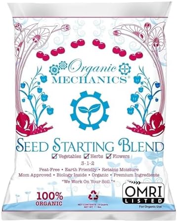 Seed Starting Potting Soil Blend, 16 Quarts – Provides Optimal Seed Germination with Coconut Coir, Aged Pine Bark, Rice Hulls, and Worm Castings – Peat-Free & Eco-Friendly