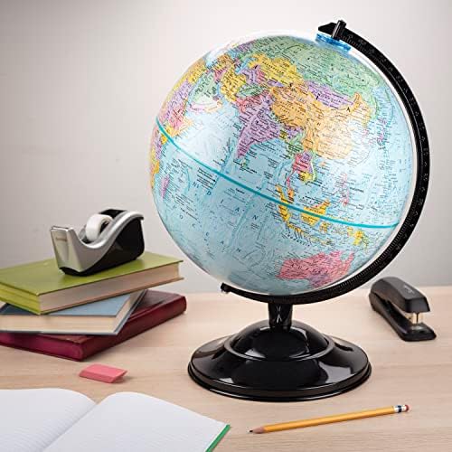 Replogle Globe - Educational Raised Political Relief & Mountains Ranges, Showcases Ocean Currents with 2023 Country Lines - Perfect for a Classroom