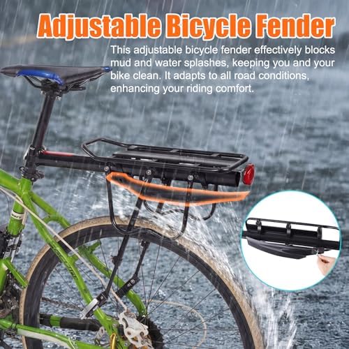 HOMEE Rear Bike Rack, Bike Cargo Racks Frame for 26"-29" Frames | Aluminum Alloy Universal Adjustable Cycling Equipment Stand Footstock Bicycle Luggage Carrier with Tools and Reflector