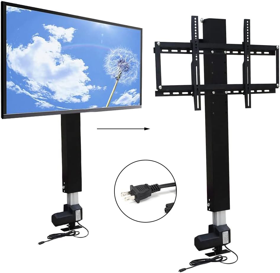 Motorized TV Lift & Mount - Fits 26" to 57" TVs, Remote Control, Adjustable Height, 27.6" Stroke
