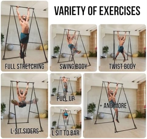 KHANH TRINH Foldable Pull Up Bar Stable Gymnastics Equipment Portable Aerial Yoga Stand Durable Frame For Hammock Chair