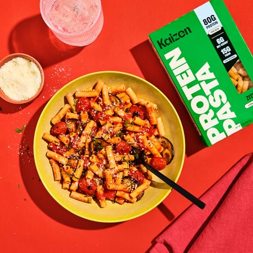 Kaizen Low Carb Pasta, 20g High Protein, 6g Net Carb, Ziti 8 Oz (3-Pack) | High Fiber 15g, Gluten-Free, Keto-Friendly, Plant-Based Lupini Noodles