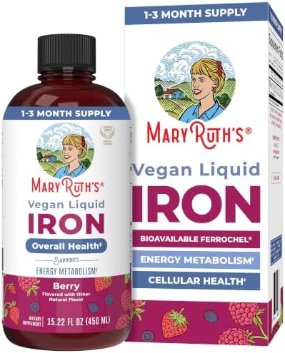 MaryRuth's Liquid Iron Supplement for Women Men & Kids, 15.22 Fl Oz, Vegan