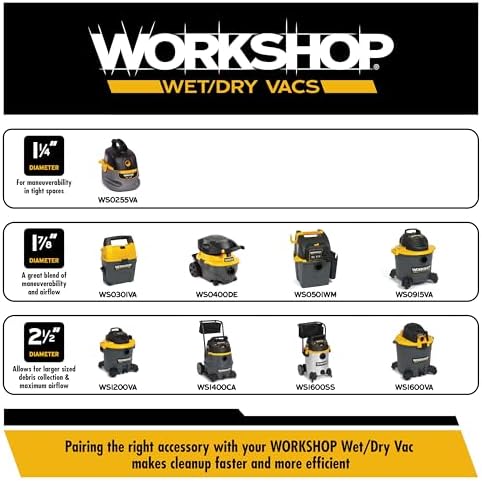 WORKSHOP Wet/Dry Vacs WS0255VA 2.5-Gallon 1.75 Peak HP Shop Vacuum Cleaner