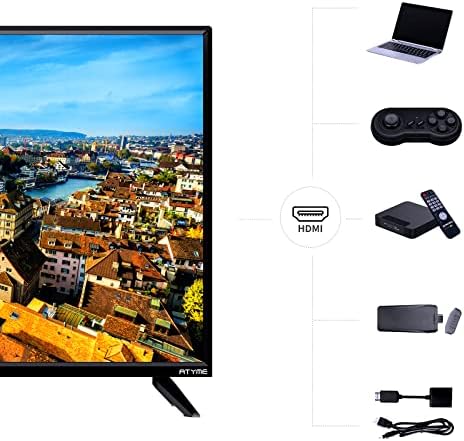 ATYME 32-inch Class 60Hz 720p HD LED TV Flat Screen 1*USB 3* HDMI 1*VGA ARC Dual Channel 8W Speakers Monitor Television Non-Smart Television 320GM5HD