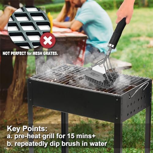 Grill Brush and Scraper Bristle Free – Safe BBQ Brush for Grill – 18'' Stainless Grill Grate Cleaner - Safe Grill Accessories for