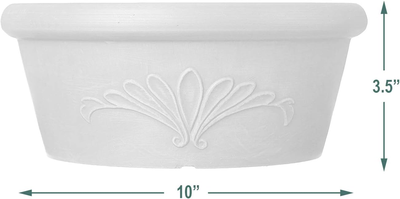 Arcadia Garden Products PSW TA25C Plastic/Stone/Wood Composite Bulb Pan – No Drainage Hole (Drillable), Planter Bowl for Succulents, Bonsai, Fairy Gardens, Herbs,10-Inch, Chocolate