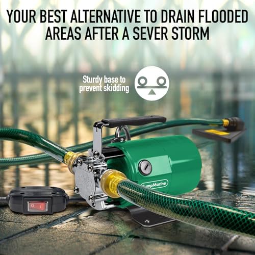 SumpMarine Water Transfer Pump, 115V 330 Gallon Per Hour - Portable Electric Pump with 6' Hose Kit, Remove Water From Pools, Rain Barrel, Aquariums