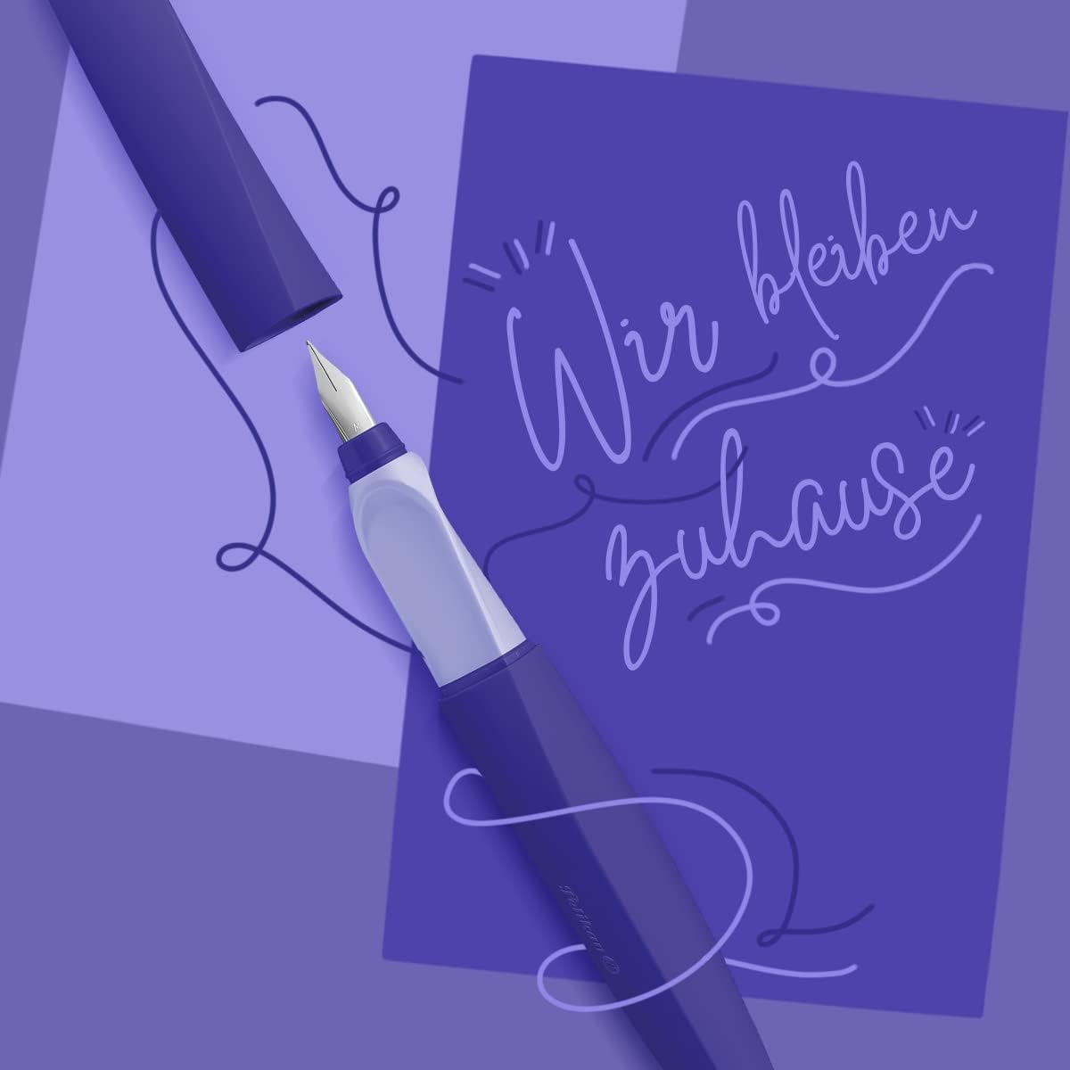 Pelikan Twist Fountain Pen with 1 Ink Cartridge, Medium Nib, Silver, Boxed (947101)