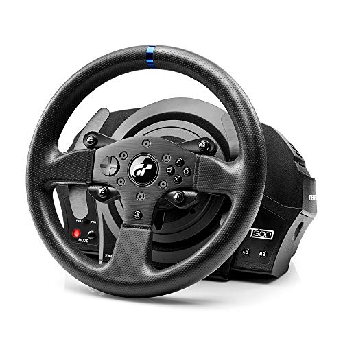 Thrustmaster T300RS GT Force Feedback Racing Wheel & 3 Pedal Set - PS5 & PC | Belt-driven motor, changeable rim, expandable with Thrustmaster shifters, for driving. farming simulators, cockpit ready
