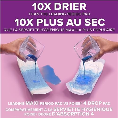 Poise Incontinence Pads, Maximum Absorbency, Long, 12 ct