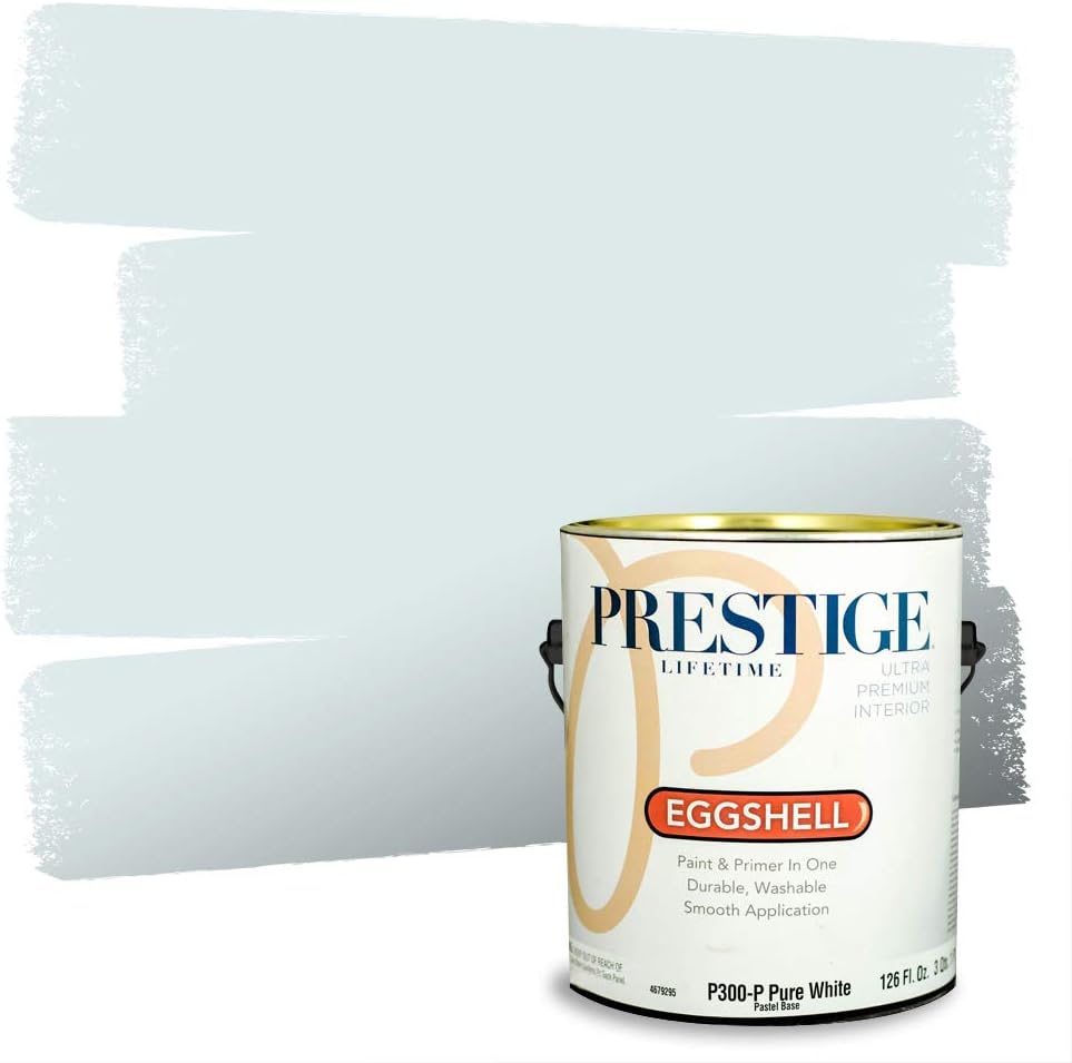 Prestige Paints E400-P-SW6506 Exterior Paint and Primer in One, 1-Gallon, Satin, Comparable Match of Sherwin Williams Vast, 1 Gallon, SW45-Vast Sky