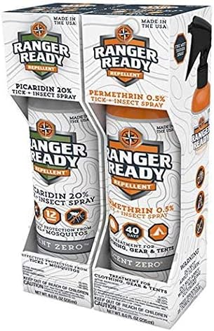 Ranger Ready P2Pak Permethrin + Picaridin Insect Repellent, Scent Zero 8 Oz