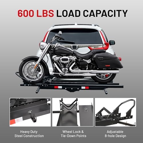 ECOTRIC 600LBS Black Motorcycle Carrier Mount Dirt Bike Rack Hitch Hauler |