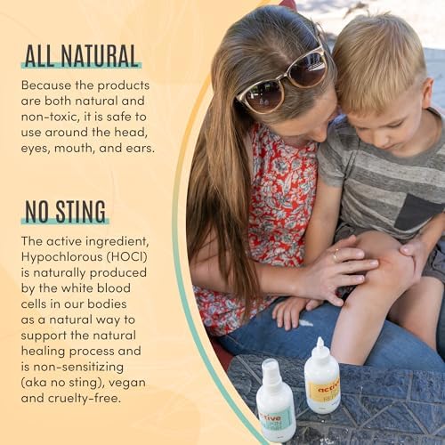 Active Skin Repair First Aid Spray with Medical Grade Hypochlorous, 3 oz | Natural and non-toxic, hypochlorous acid, no-sting formula, minor cuts, wounds, scrapes, rashes, sunburns, travel size
