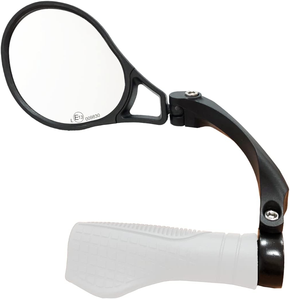 Hafny E13 Approved E-Bike Mirror, Large Surface Bar End Bike Mirror, HD Automotive Glass Bicycle Mirror, Safe Blast-Resistance Cycling Mirror