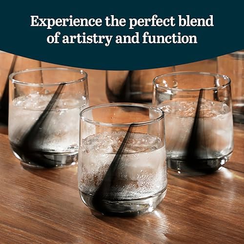 Libbey Blue Ribbon Rock Glasses Set, Artisan-Inspired Four-Dimple Shaped Glass Cups, Dishwasher Safe Whiskey Glasses Set of 8 for Dinners, Parties