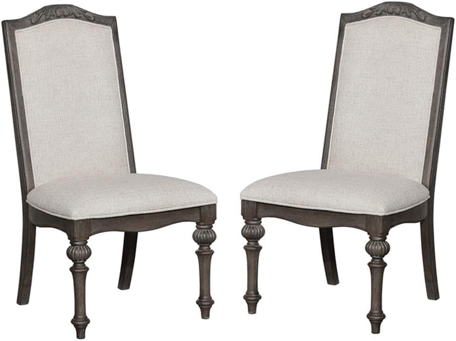 Furniture of America Clyde Fabric Padded Dining Chair in Natural Tone (Set of 2)