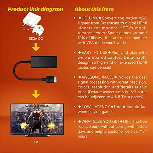 Sega Dreamcast DC Fighting Stick for Arcade1Up Cabinet, Play Sega Dreamcast DC on The Cabinet, Joysticks Specially Designed for Arcade1Up