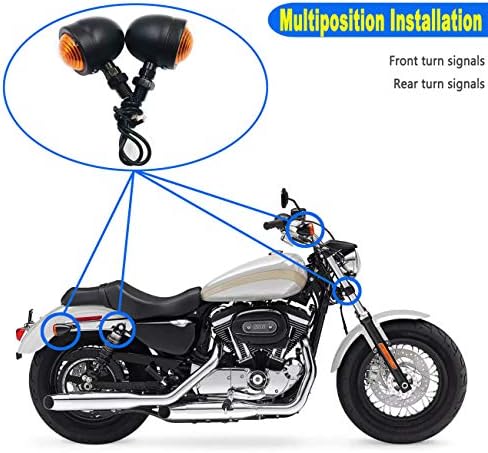Universal Motorcycle Turn Signals Bullet Blinker Indicator Lights Amber Lamp Light for Sportster Cruiser Bobber Chopper Harley Honda Yamaha Kawasaki
