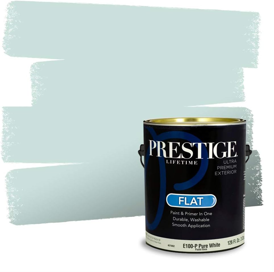 PRESTIGE Paints Exterior Paint and Primer In One, 1-Gallon, Semi-Gloss, Comparable Match of Behr* Intercoastal Gray*