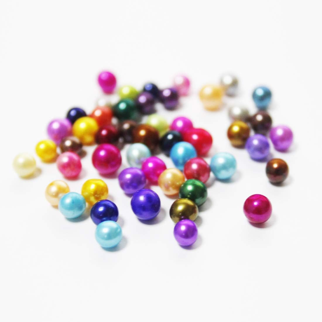 30PCS Freshwater Pearl Oyster Cultured Love Wish Round Pearls Various Shining Meaningful Color, Oysters with Pearls Inside (6-8mm, 30 Pcs/lot)