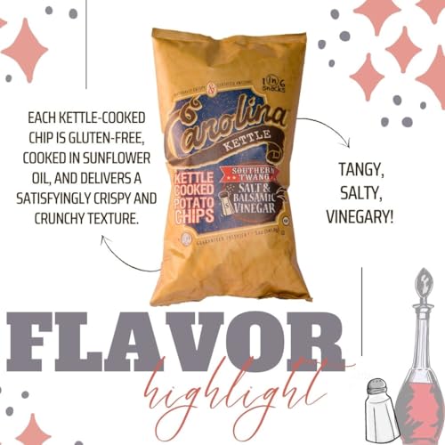 Carolina Kettle Chips | Kettle Cooked Potato Chips | Kosher - Gluten Free Chips Fit For Healthy School Snacks | With Irresistible Crunch and Bold