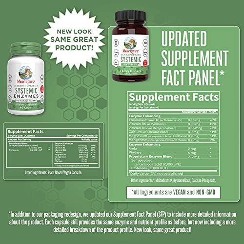 MaryRuth's Serrapeptase Enzymes Capsules, 60 Count, Vegan