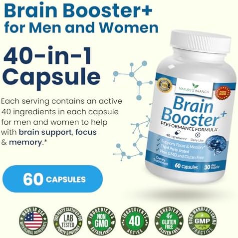 40-in-1 Brain Booster Supplement for Focus, Memory, Clarity